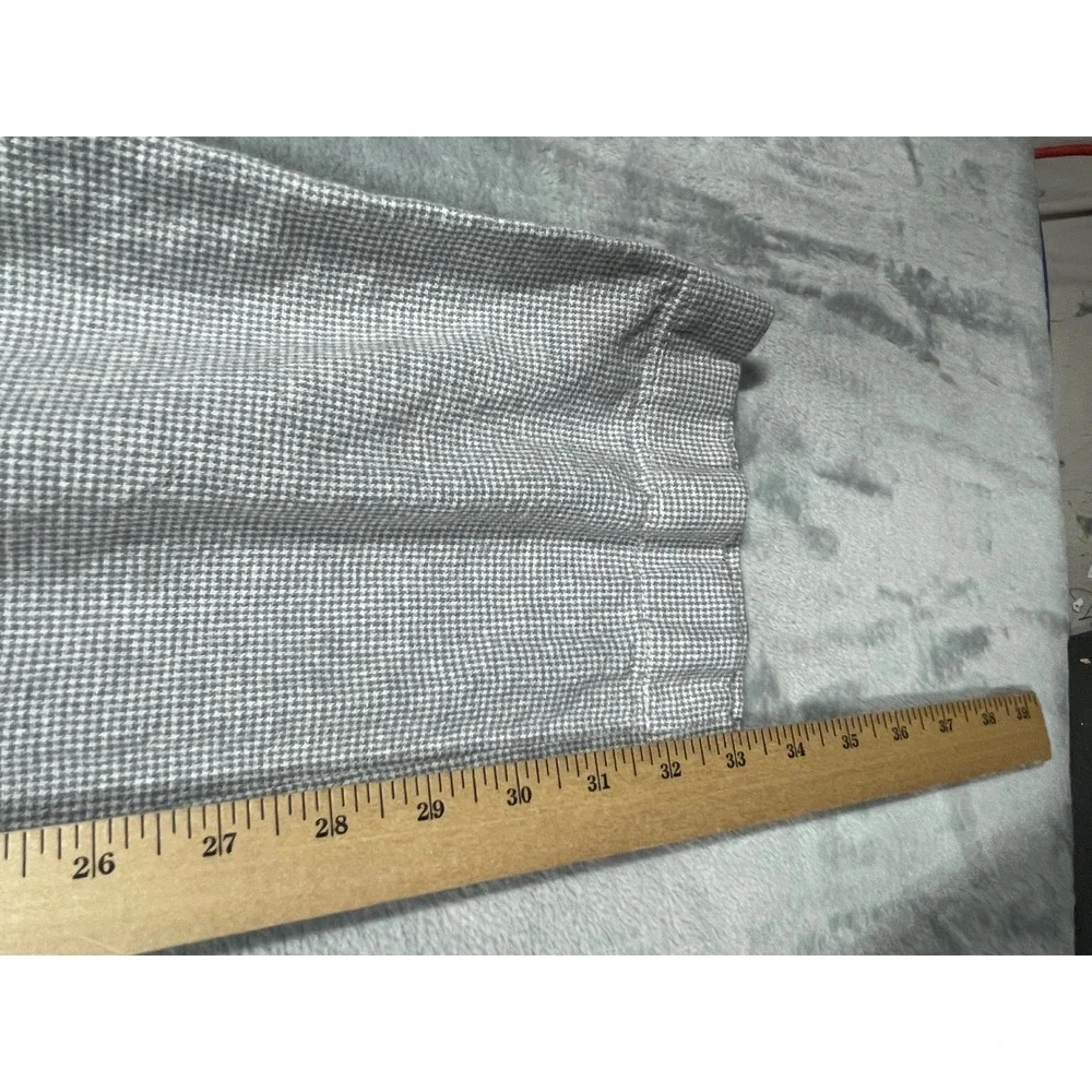 J.Crew Mens Straight Fit Linen Cotton Houndstooth Pants Grey White W33 L34